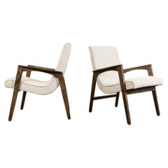 Pair of Mid-Century Armchairs in Beige Boucle 1964