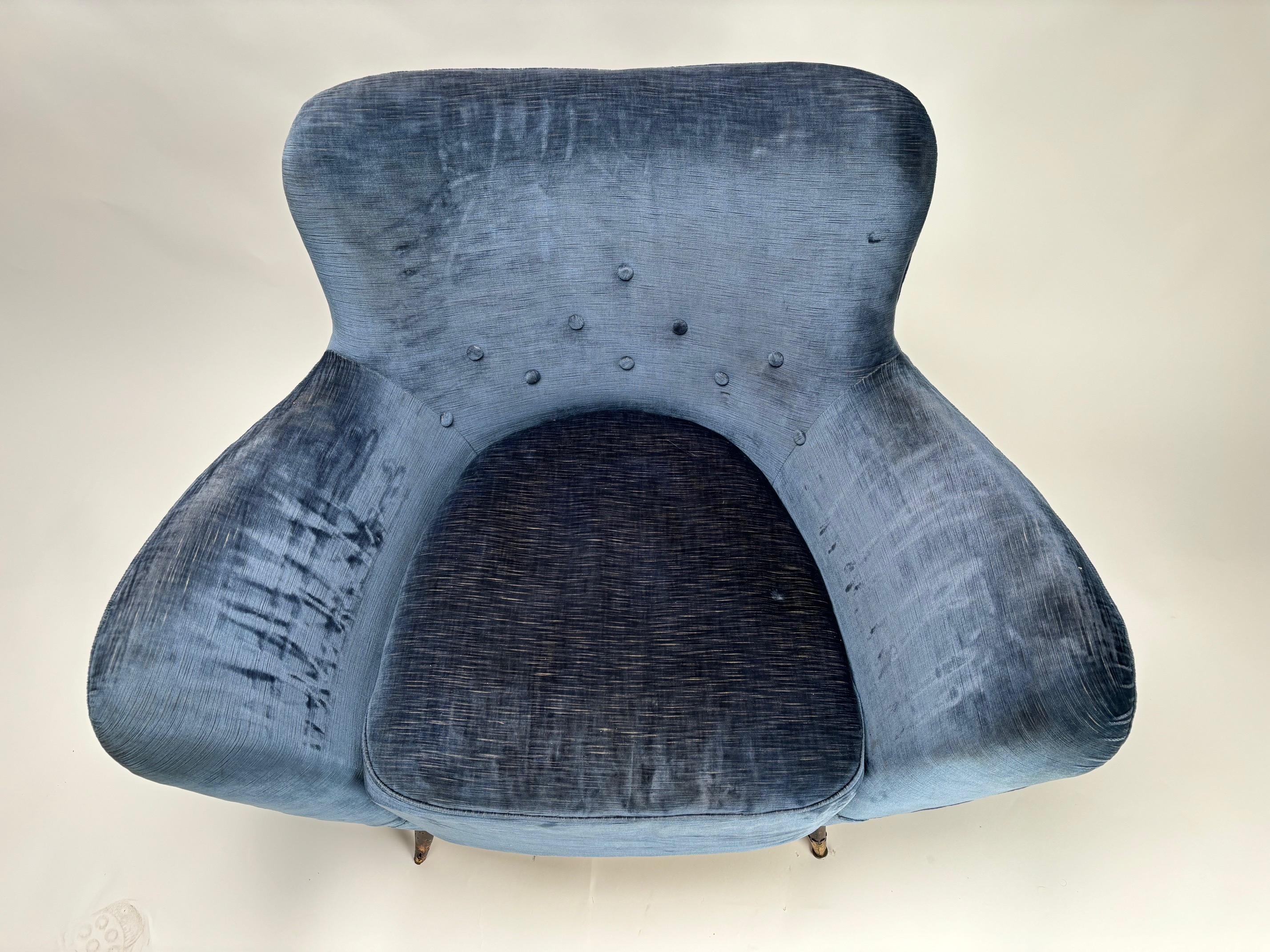 Italiano Coppia di poltrone di metà secolo nello stile di Guglielmo Veronesi, Italia anni '50 in vendita