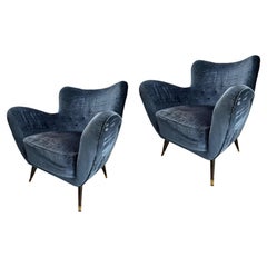 Pair of Mid-Century Armchairs in the style of Guglielmo Veronesi, Italy 1950s