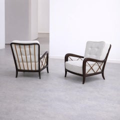 Pair of Mid-Century armchairs in the style of Paolo Buffa, Italy 1940s