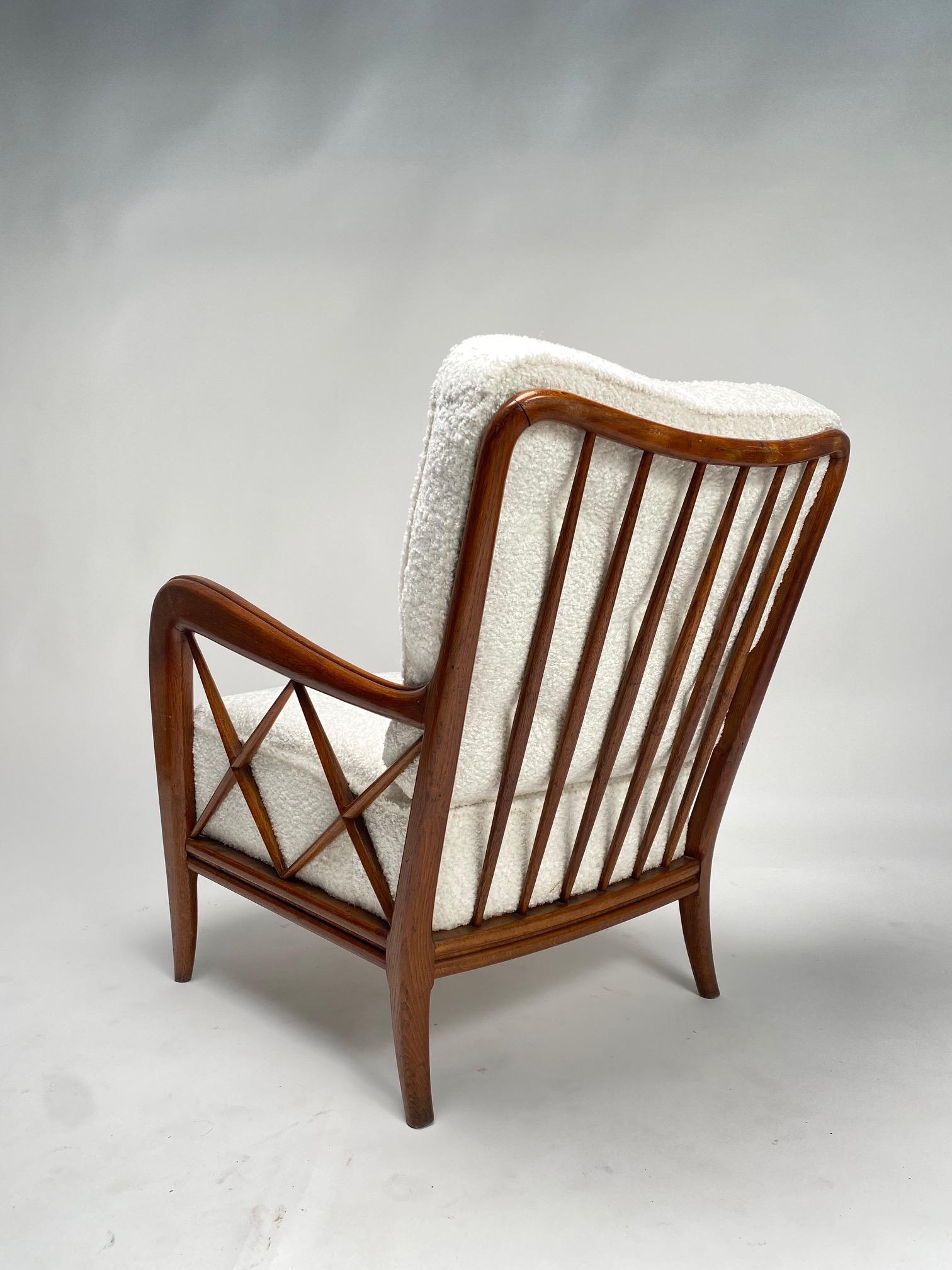 Paire de fauteuils du milieu du siècle dans le style de Paolo Buffa, Italie années 1950 Bon état - En vente à Argelato, BO