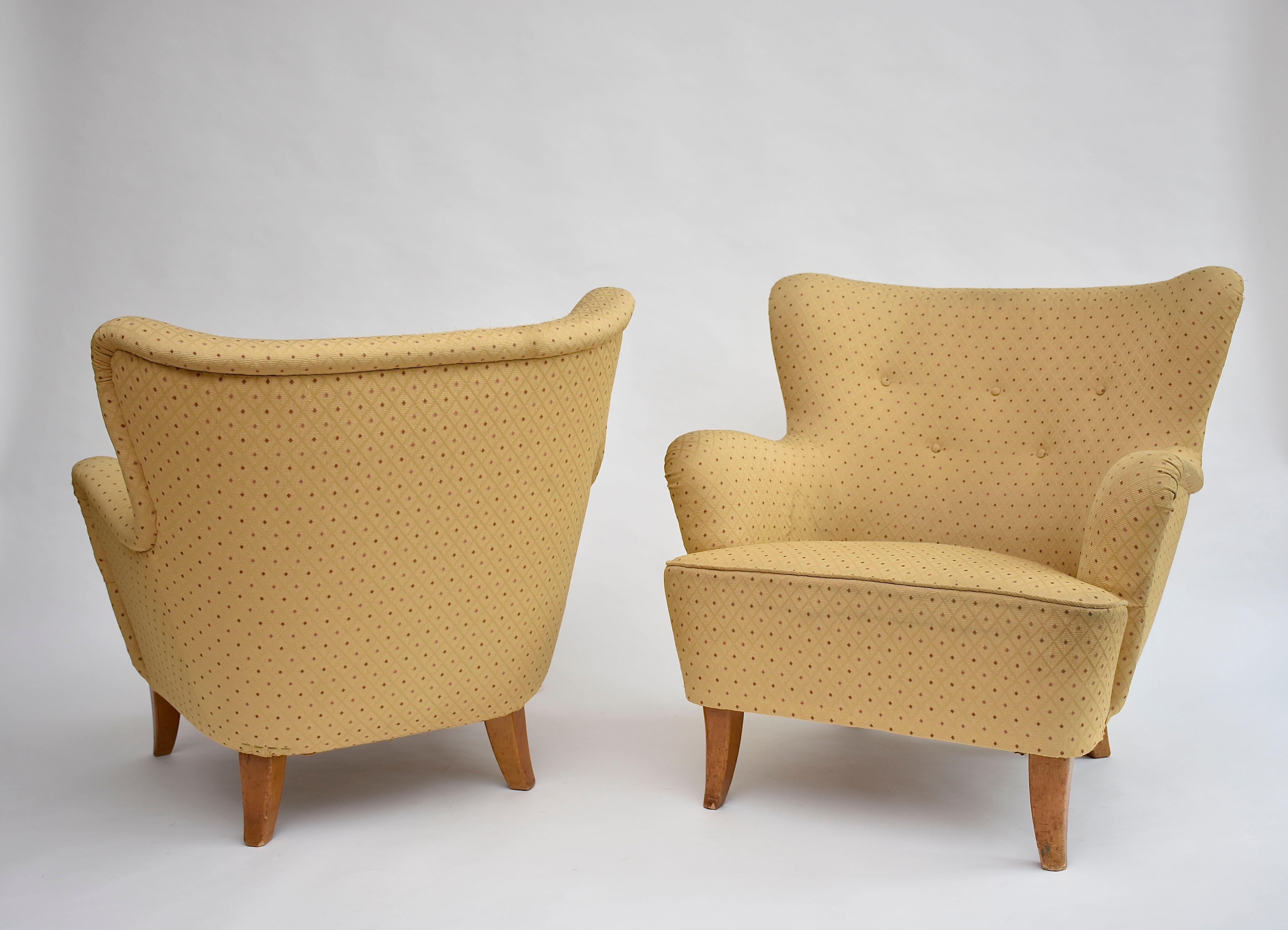 Mid-Century Modern Pair of mid-century armchairs 'Laila' by Ilmari Lappalainen for Asko 1948