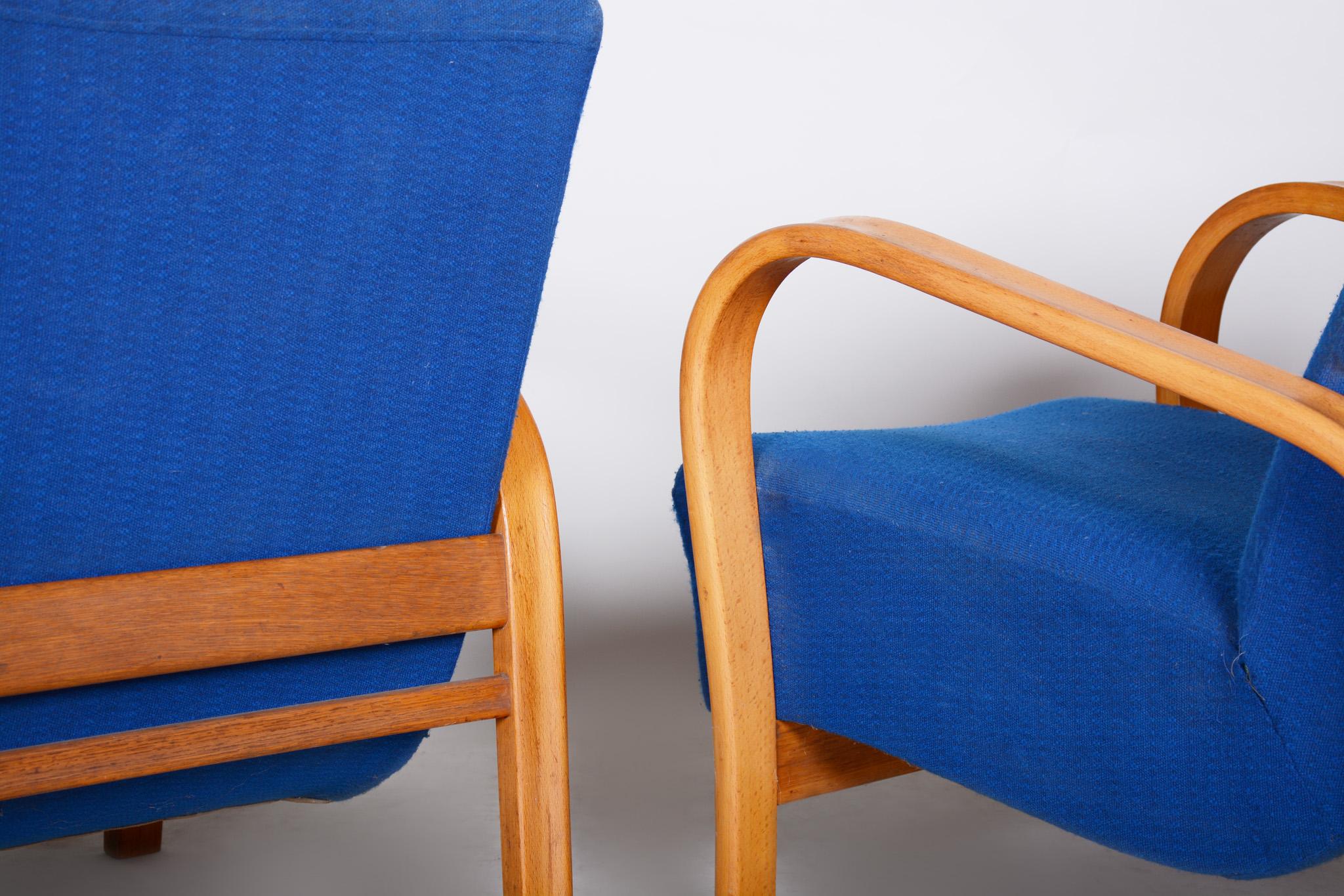 Paire de fauteuils du milieu du siècle fabriqués en Tchèque dans les années 1930, collaboration avec Halabala Bon état à Horomerice, CZ