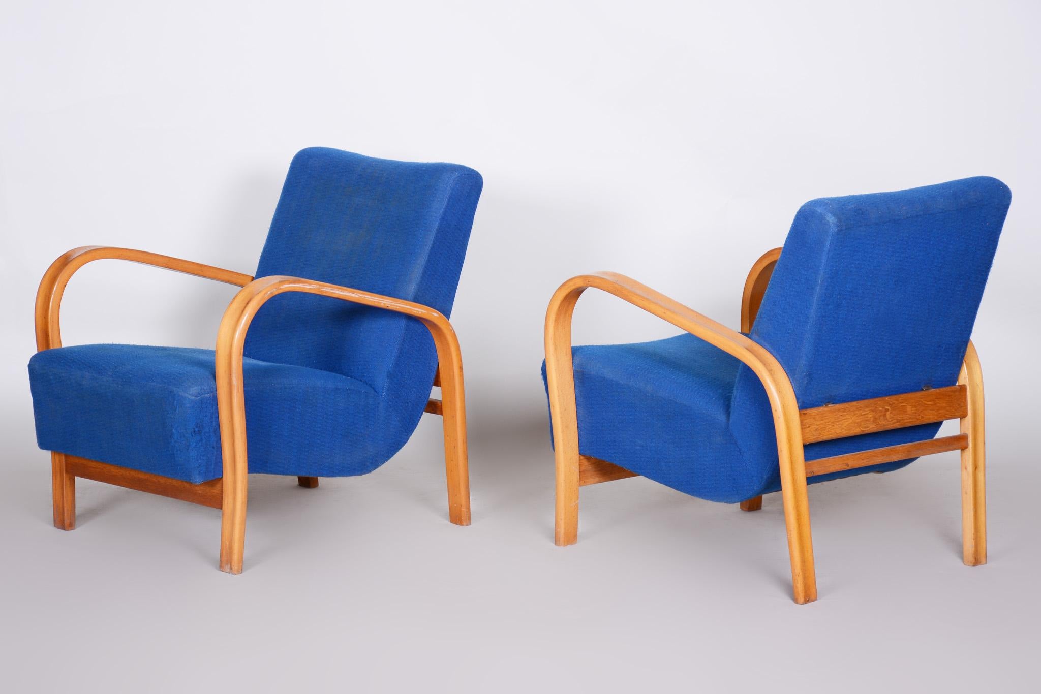 Pair of Mid Century Armchairs Made in Czechia 1930s, Collaboration with Halabala 3