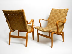 Paire de fauteuils du milieu du siècle modèle « Eva » de Bruno Mathsson Birch/Hemp, Suède