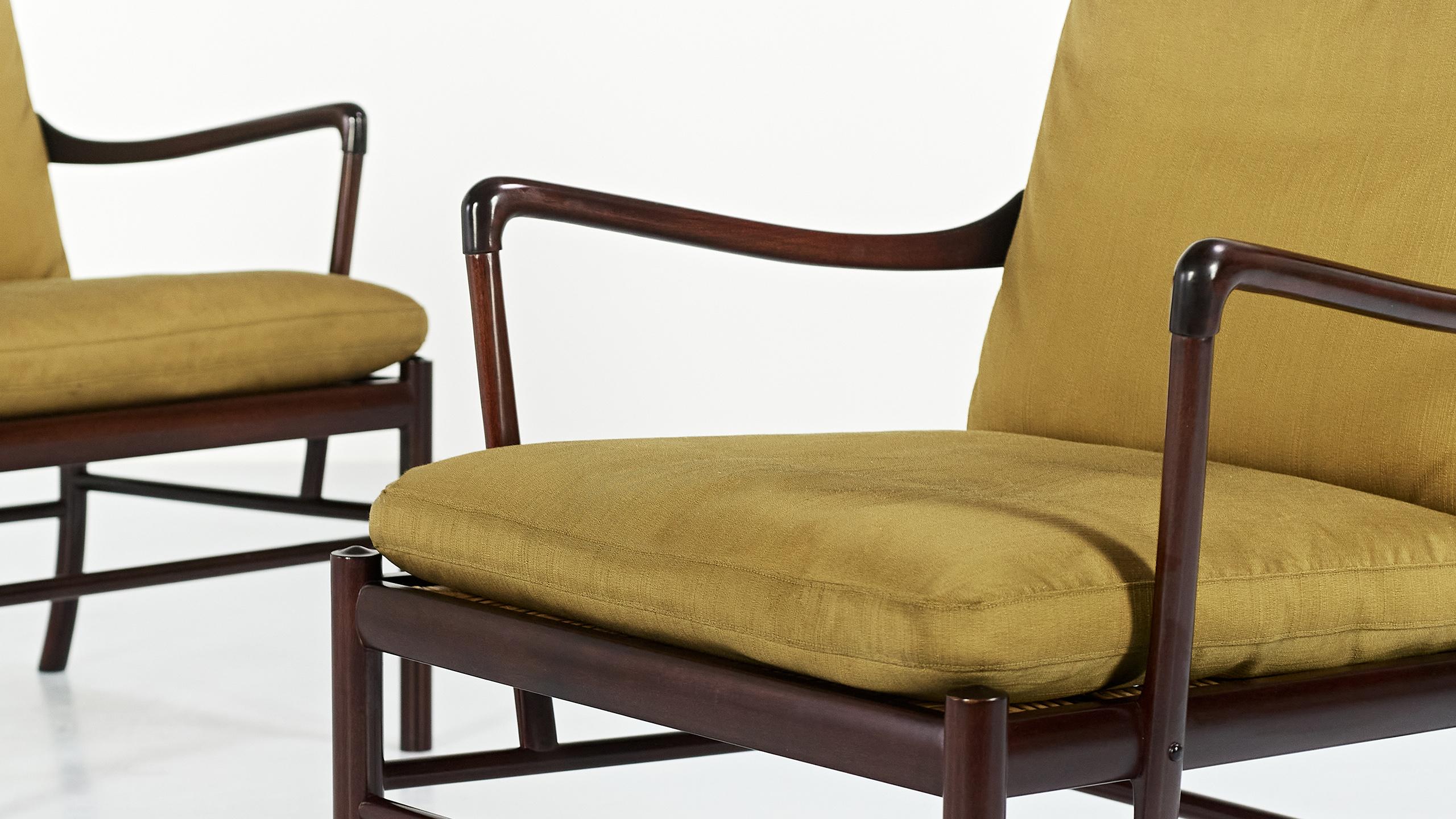 Danish Pair of Mid-Century Armchairs Model PJ149 by Ole Wanscher for Poul Jeppesen For Sale