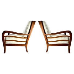 Paire de fauteuils du milieu du siècle, style Paolo Buffa, Italie années 1950