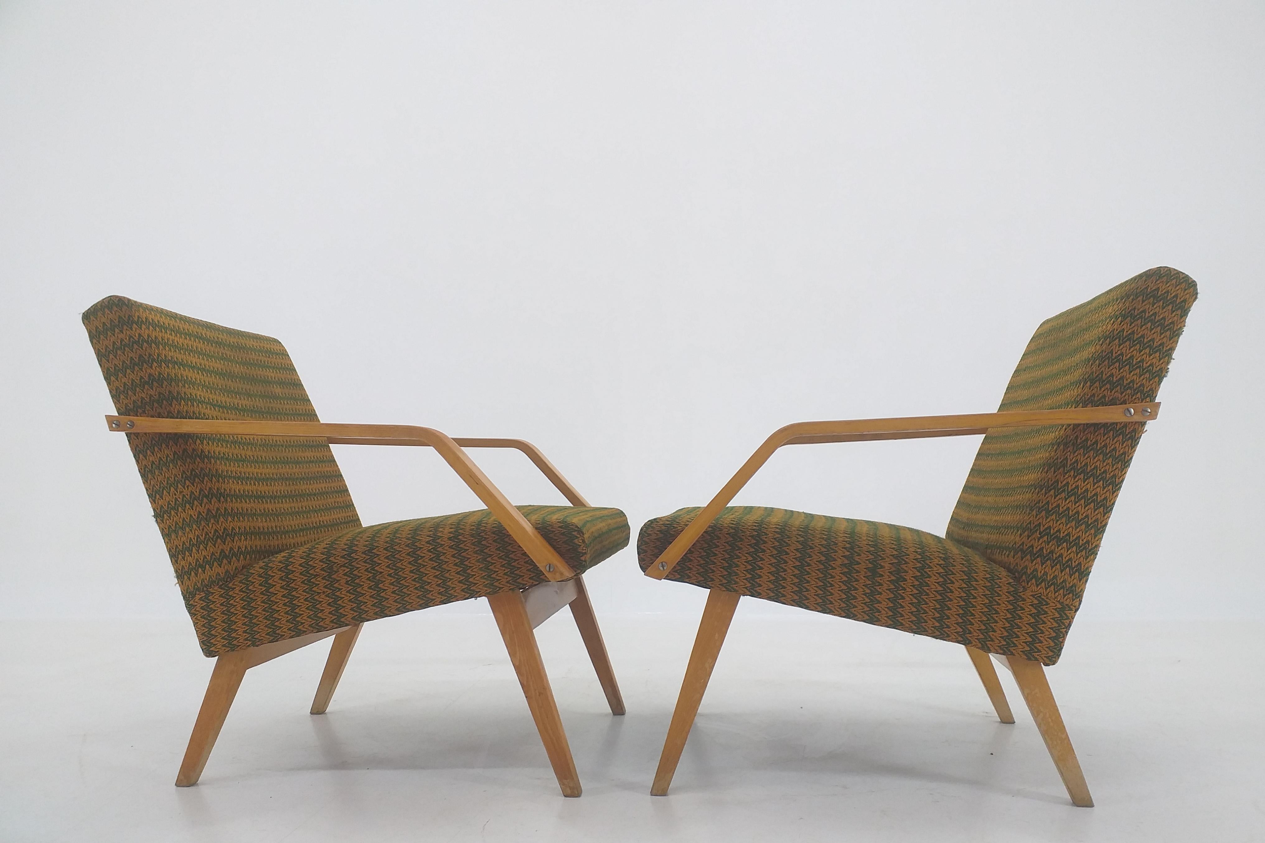 Pair of Mid Century Armchairs TON, 1970s For Sale 2