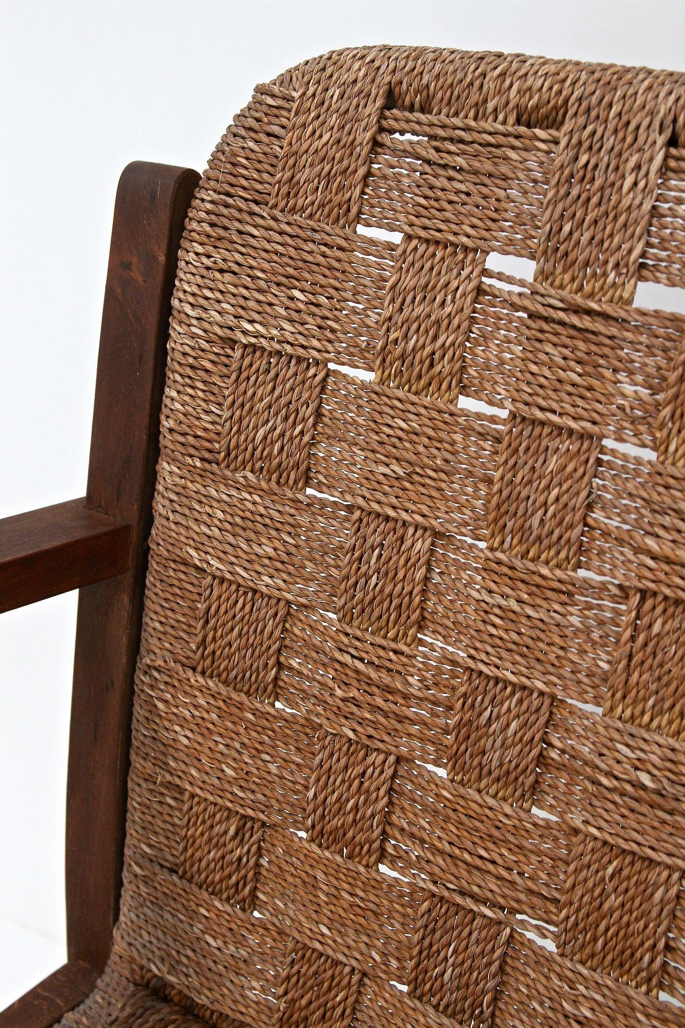 Pair Of Mid Century Armchairs With Woven Rope, Audoux - Minnet, FR ca. 1950 For Sale 6