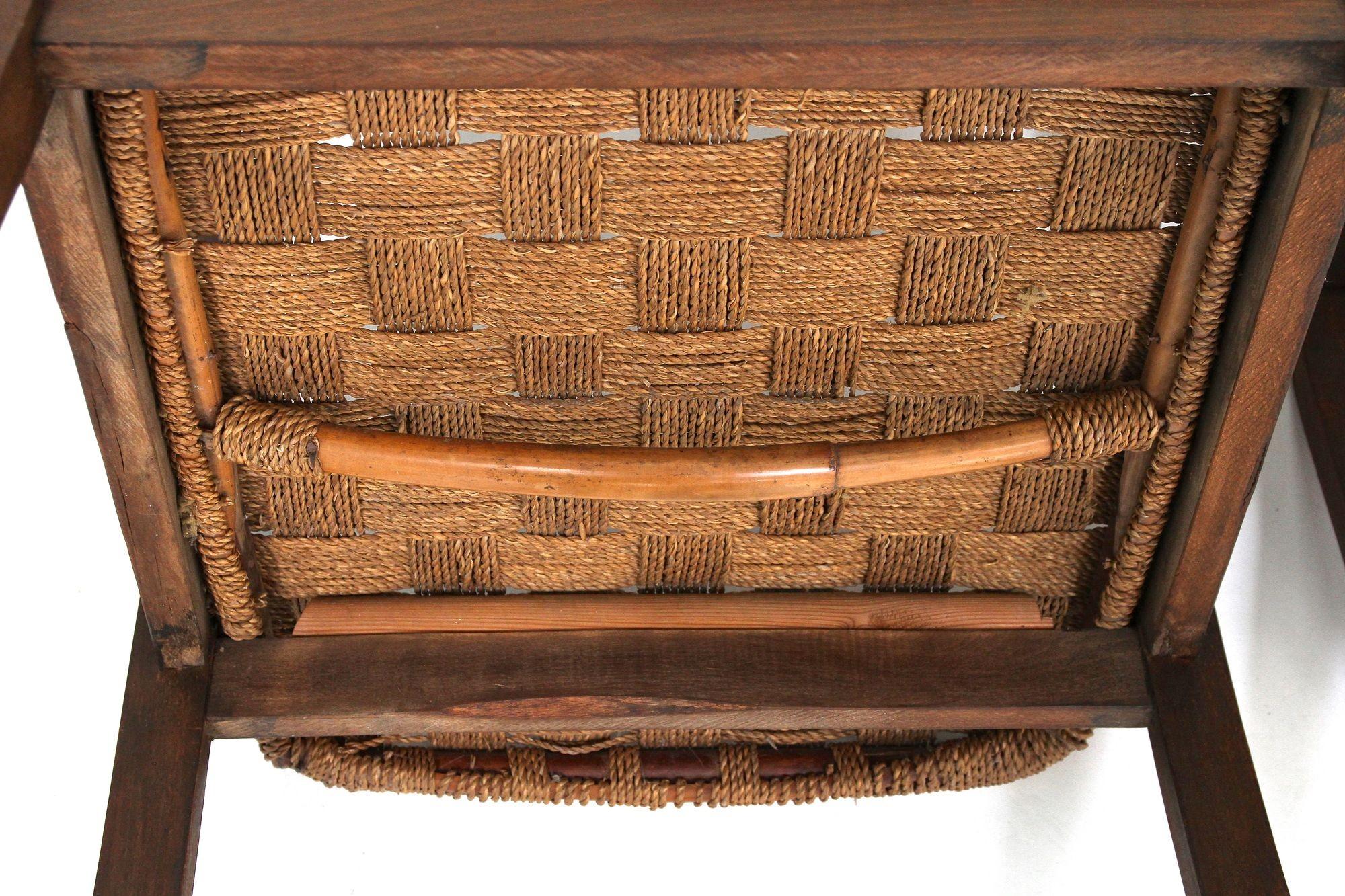 Pair Of Mid Century Armchairs With Woven Rope, Audoux - Minnet, FR ca. 1950 For Sale 12