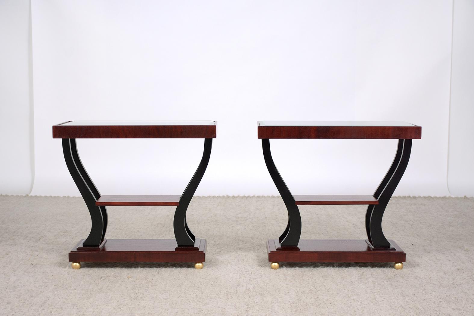 Mid-Century Modern Paire de tables d'appoint mi-sicle modernes en vente