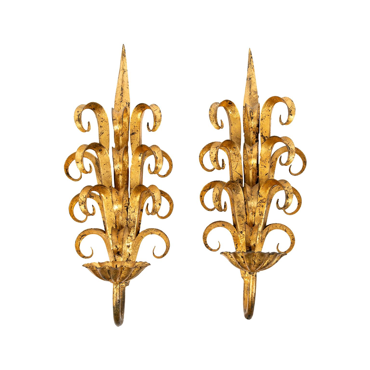 Pair of Midcentury Art Deco Style Wall Sconces from Italy