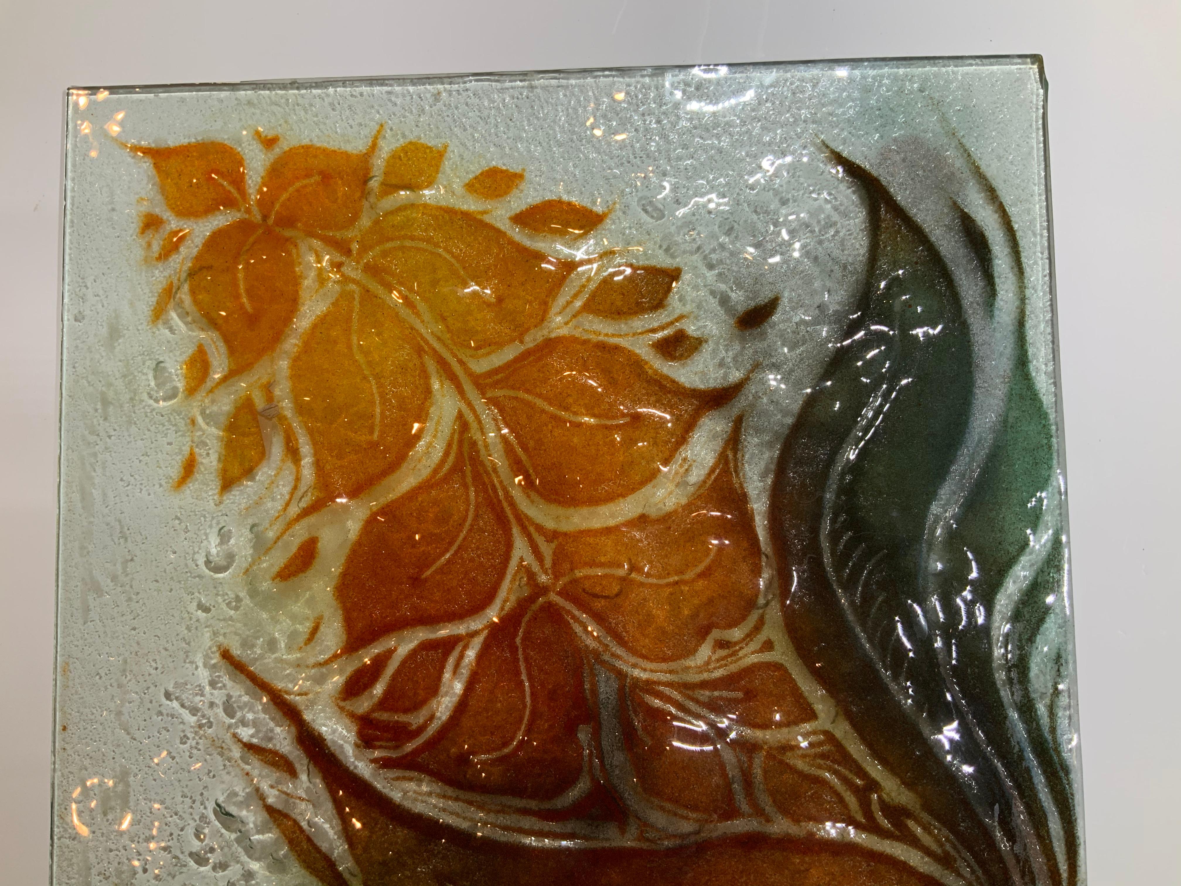 Pair of Midcentury Art Glass Wall Hanging For Sale 2
