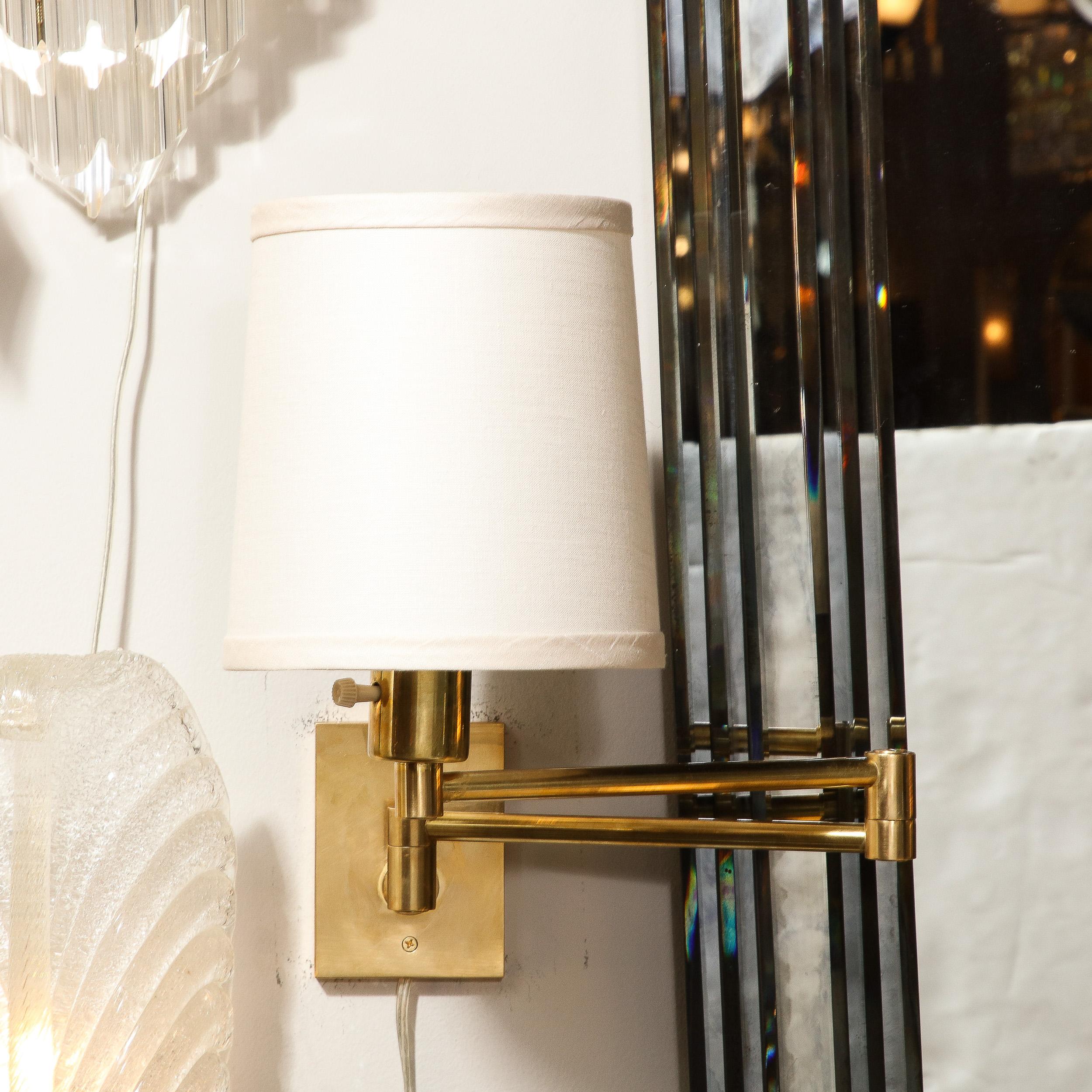 Brass Pair of Mid-Century Articulating Wall Sconces by George Hansen for Metarlarte