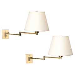 Pair of Mid-Century Articulating Wall Sconces by George Hansen for Metarlarte