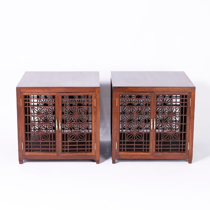Mid-Century Modern Pair of Midcentury Asian Inspired End Tables