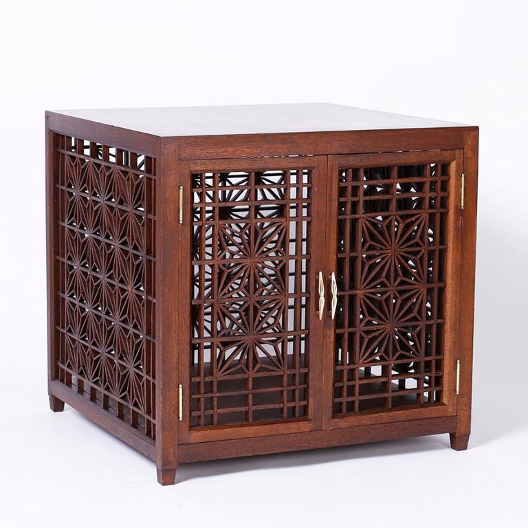 Pair of Midcentury Asian Inspired End Tables at 1stDibs