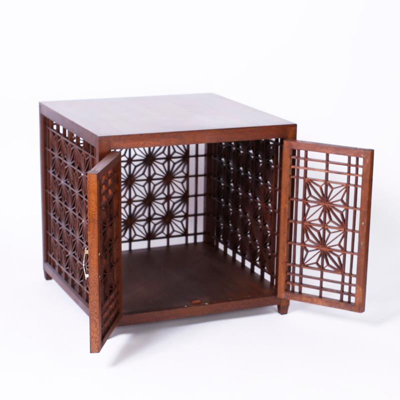 20th Century Pair of Midcentury Asian Inspired End Tables