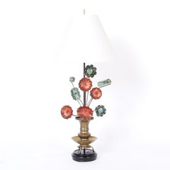 Pair of Mid-Century Asian Modern Style Tole Table Lamps