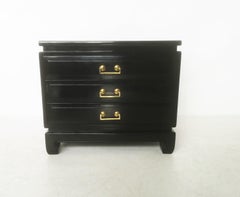 Pair of Midcentury Asian Style Lacquered Three-Drawer Chests