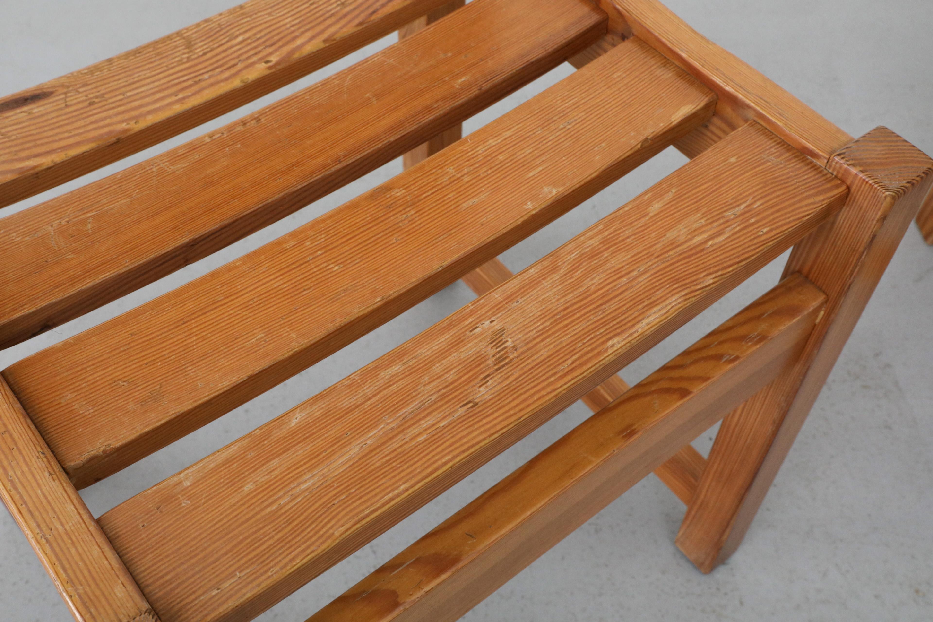 Pair of Mid-Century Ate van Apeldoorn Style Ladder Back Pine Chairs For Sale 6