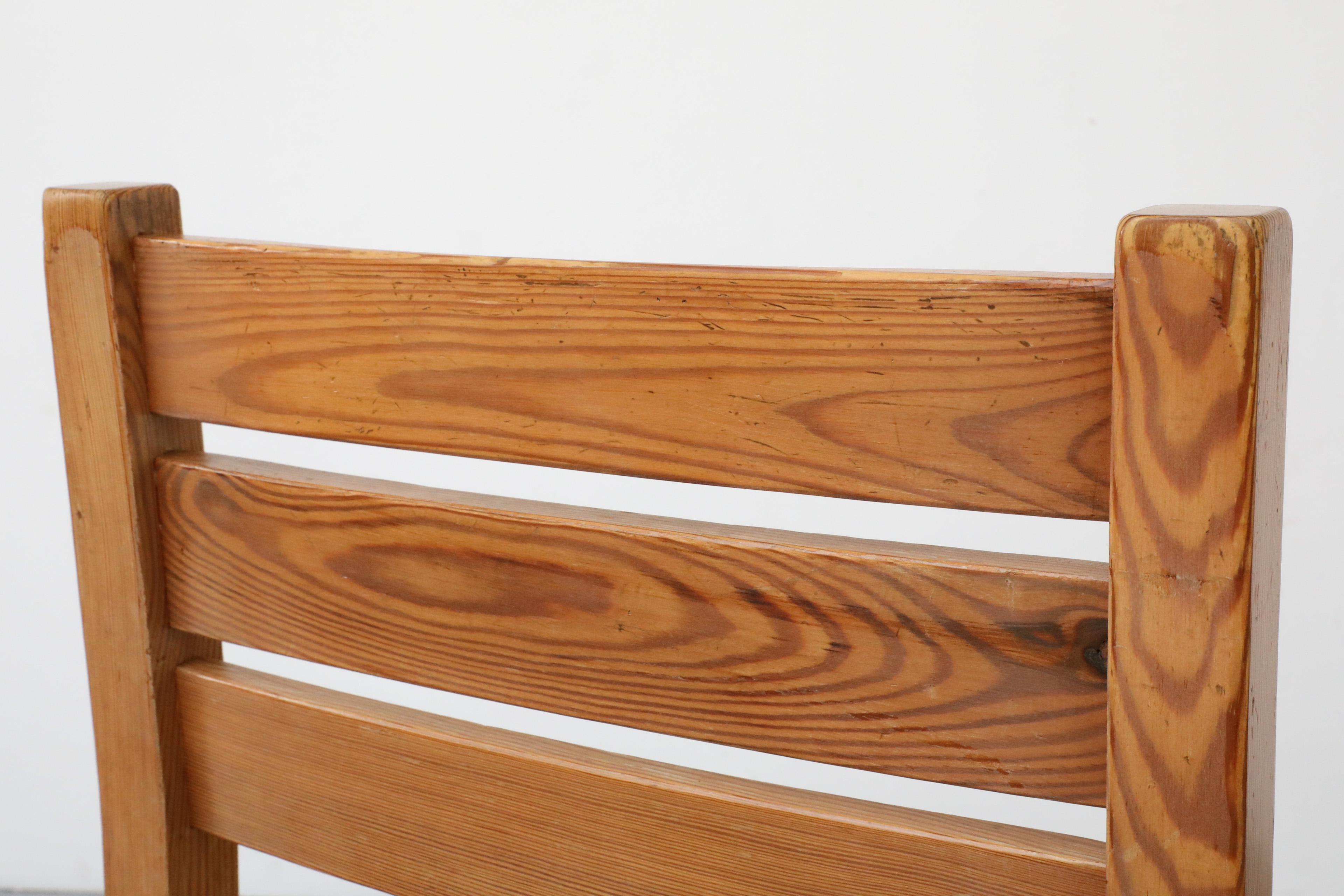 Pair of Mid-Century Ate van Apeldoorn Style Ladder Back Pine Chairs For Sale 7