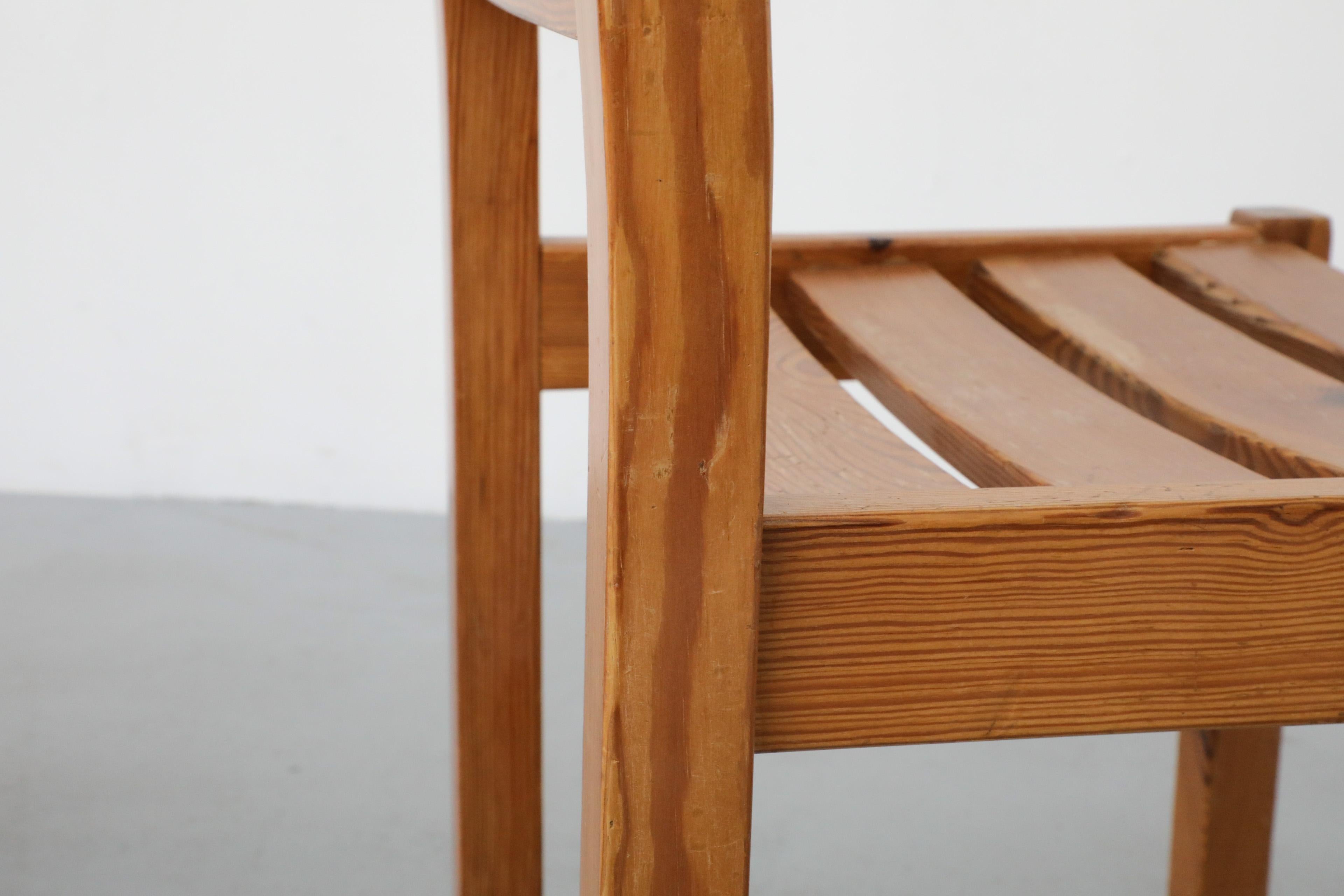 Pair of Mid-Century Ate van Apeldoorn Style Ladder Back Pine Chairs For Sale 12