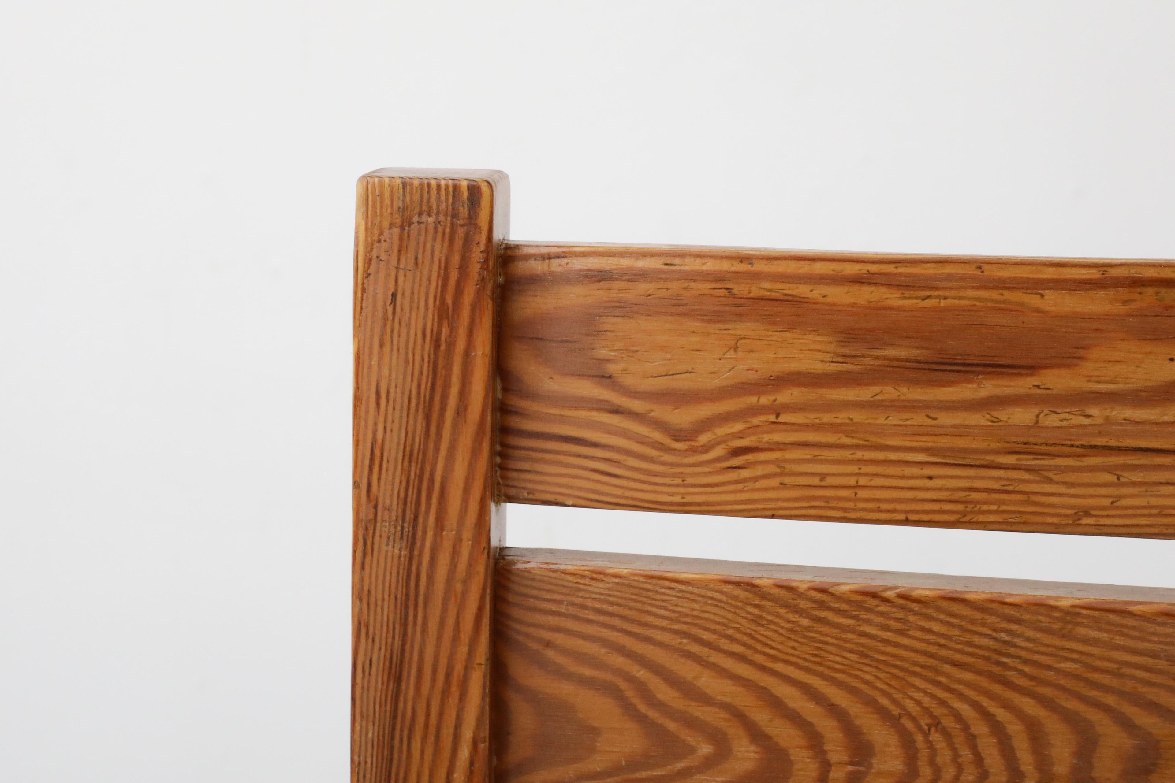 Pair of Mid-Century Ate van Apeldoorn Style Ladder Back Pine Chairs For Sale 13