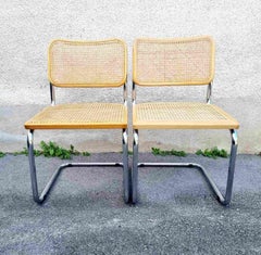 Paire de chaises B32 Cesca du milieu du siècle am designs par Marcel Breuer, Italie années 80