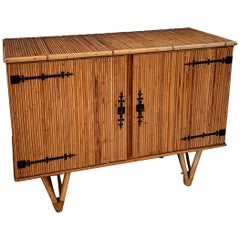 Pair of 20th Century Bamboo Audoux Minet Sideboards