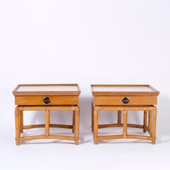 Pair of Midcentury Bamboo End Tables