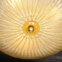 Pair of Mid-Century Barovier Y Toso Hand-Blown Fluted Murano Glass Chandeliers