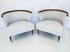 Pair of Mid-Century Barrel-Form Bergeres