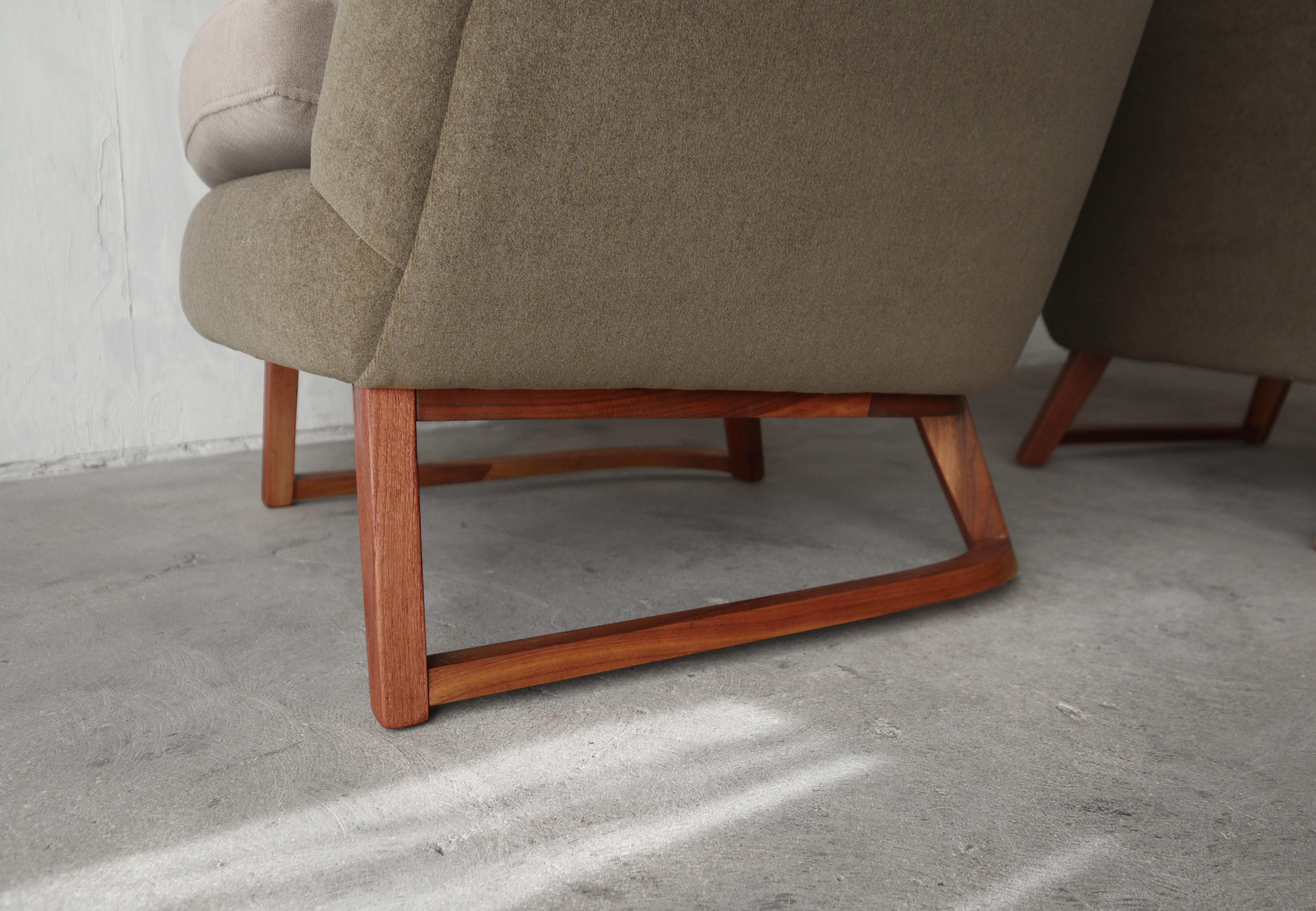 Coppia di sedie a sdraio a forma di barile del Mid Century di Jens Risom in vendita 3