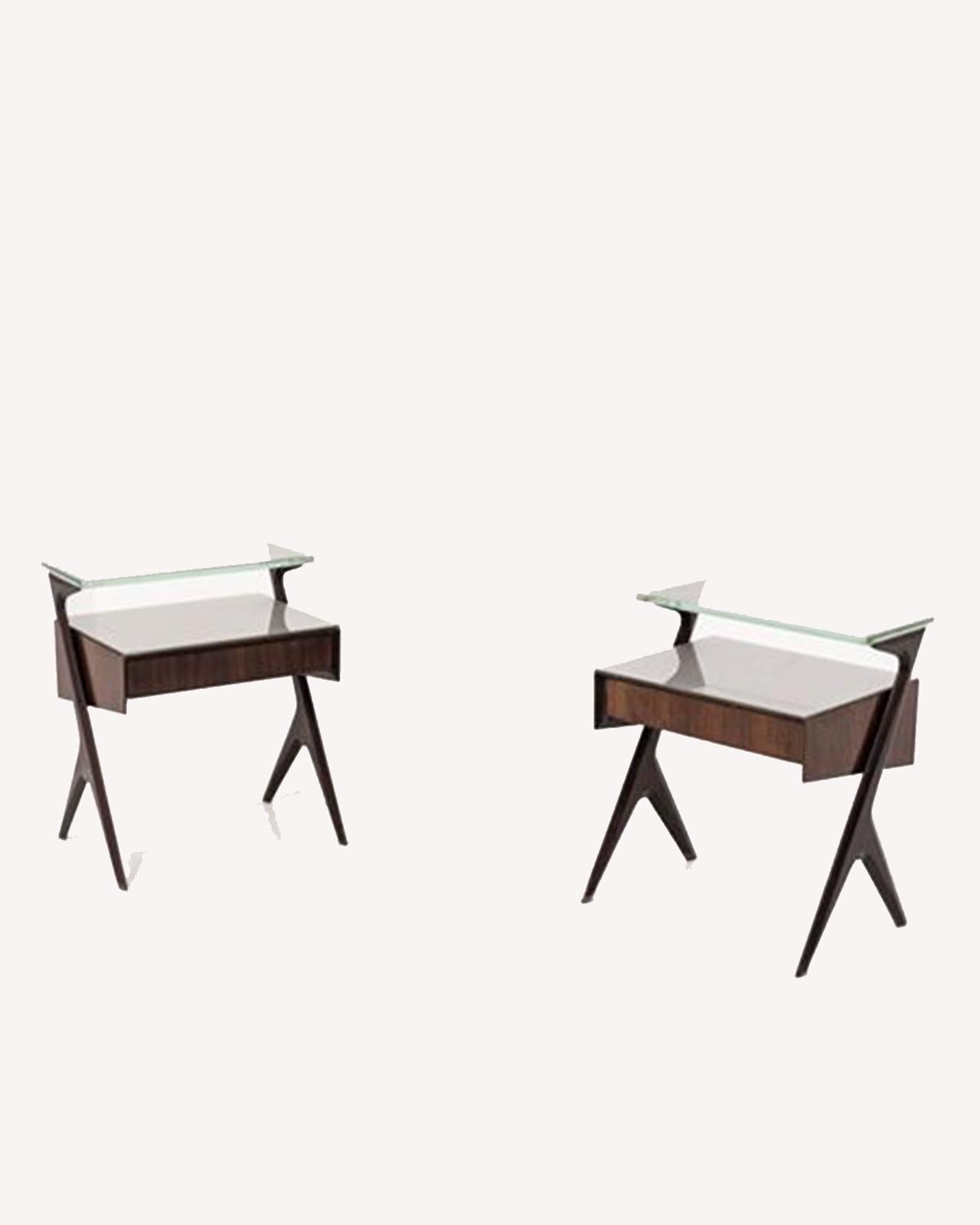 Italian Pair of Mid-Century Bedside Tables by Ico Parisi, c.1950s