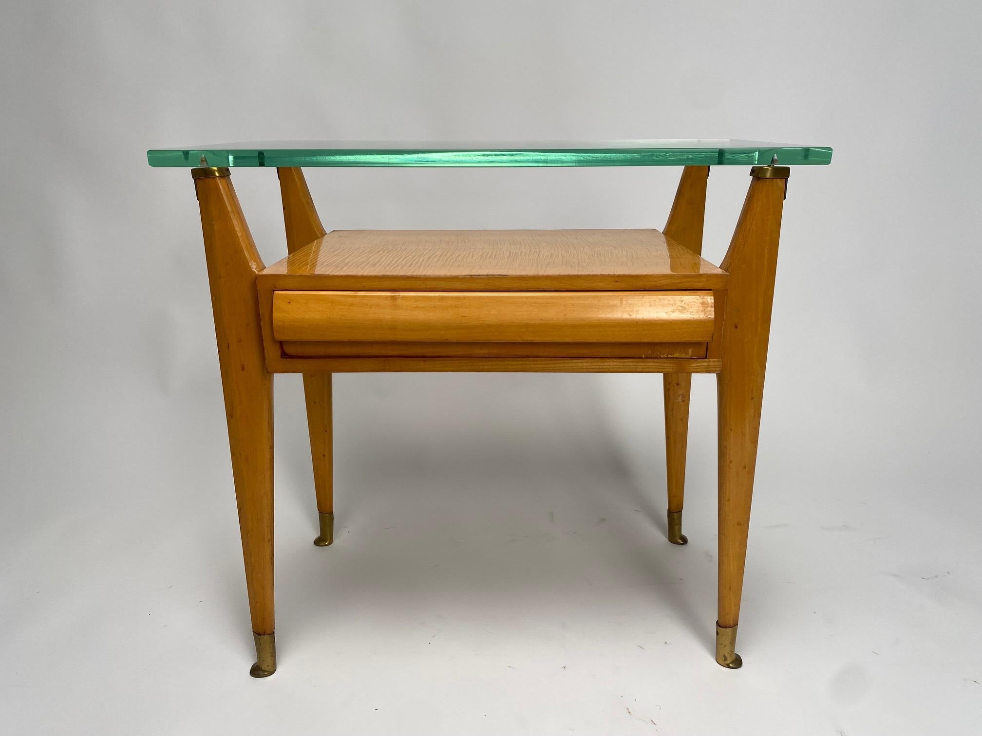 Mid-20th Century Pair of Midcentury Bedside Tables, Italian Nightstands 1950s