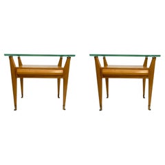 Pair of Midcentury Bedside Tables, Italian Nightstands 1950s