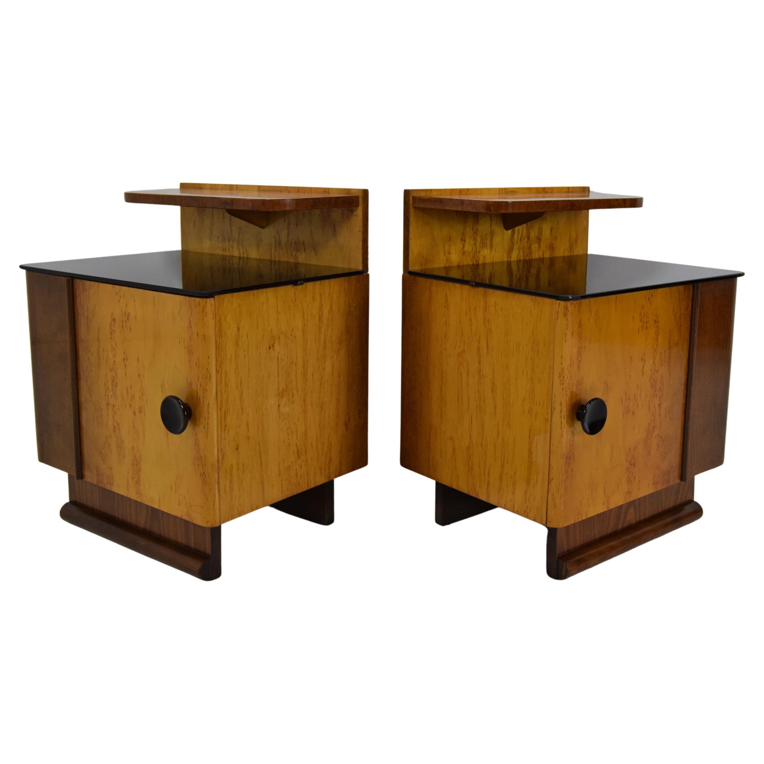 Pair of Mid-Century Bedside Tables, 1950s For Sale