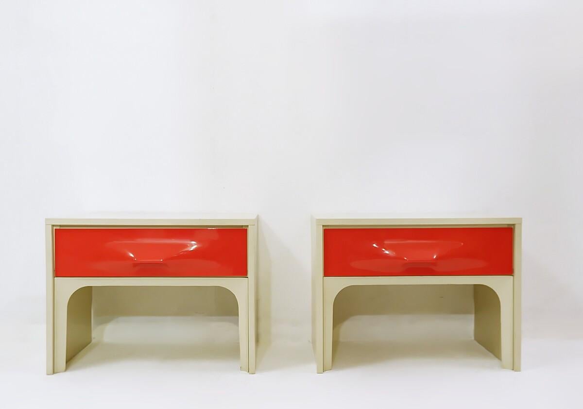 Pair of Mid-Century Bedsides by Raymond Loewy, France, 1970s In Good Condition In Brussels, BE