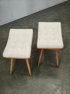 Zwei Hocker aus Beeche aus der Mitte des Jahrhunderts, Tschechoslowakei, 1960er Jahre
