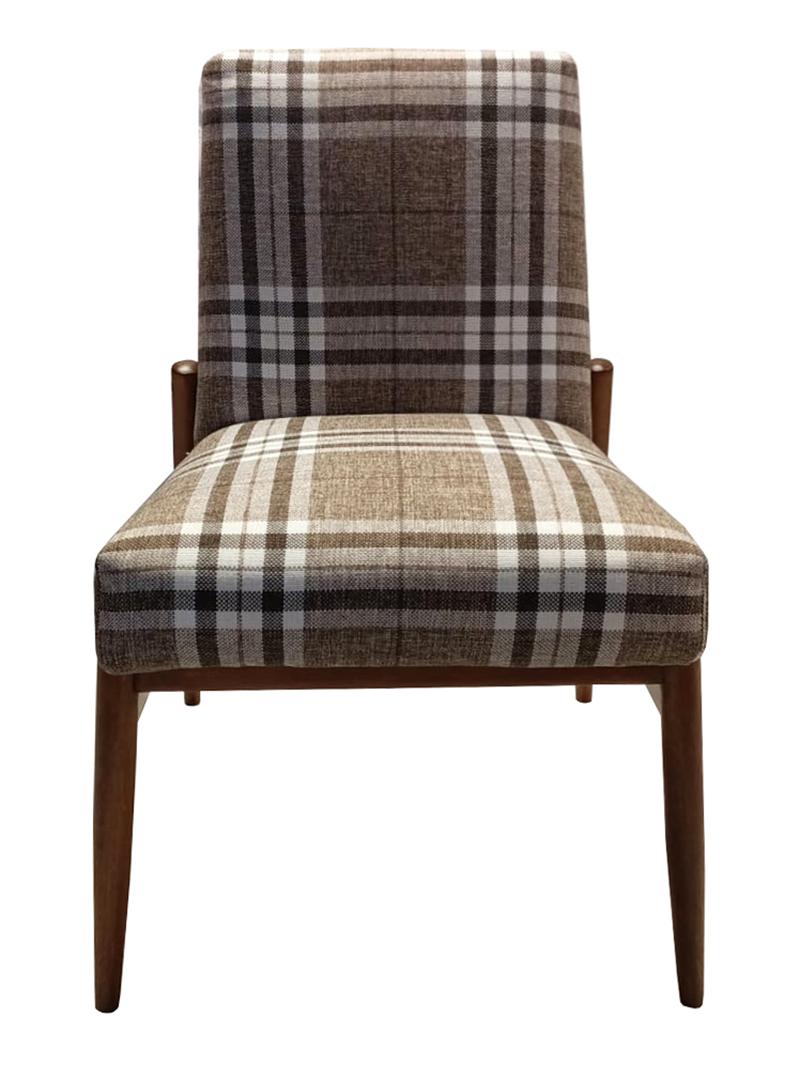 Mid-Century Modern Paire de fauteuils en tissu beige à carreaux du milieu du siècle, Europe, années 1960 en vente