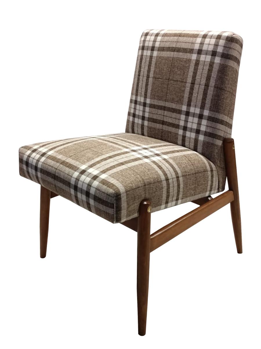 Paire de fauteuils en tissu beige à carreaux du milieu du siècle, Europe, années 1960 Excellent état - En vente à 05-080 Hornowek, PL