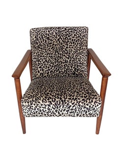 Pair of Mid Century Beige Leopard Armchairs, GFM 142, Edmund Homa, 1960s