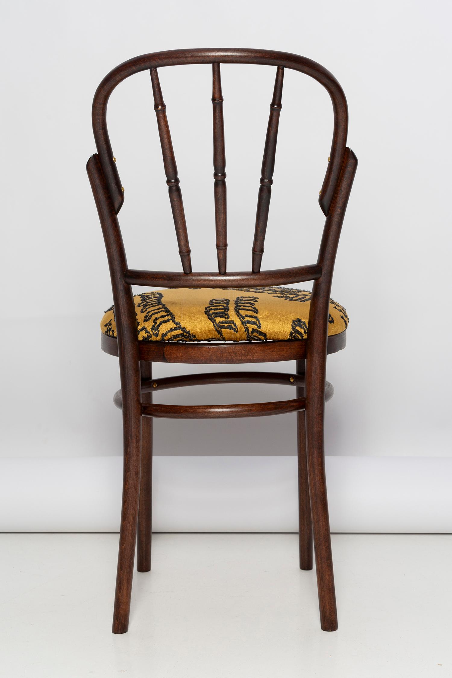 Pair of Mid Century Beige Tiger Dedar Chairs, Fameg Factory, Poland, 1960s For Sale 4