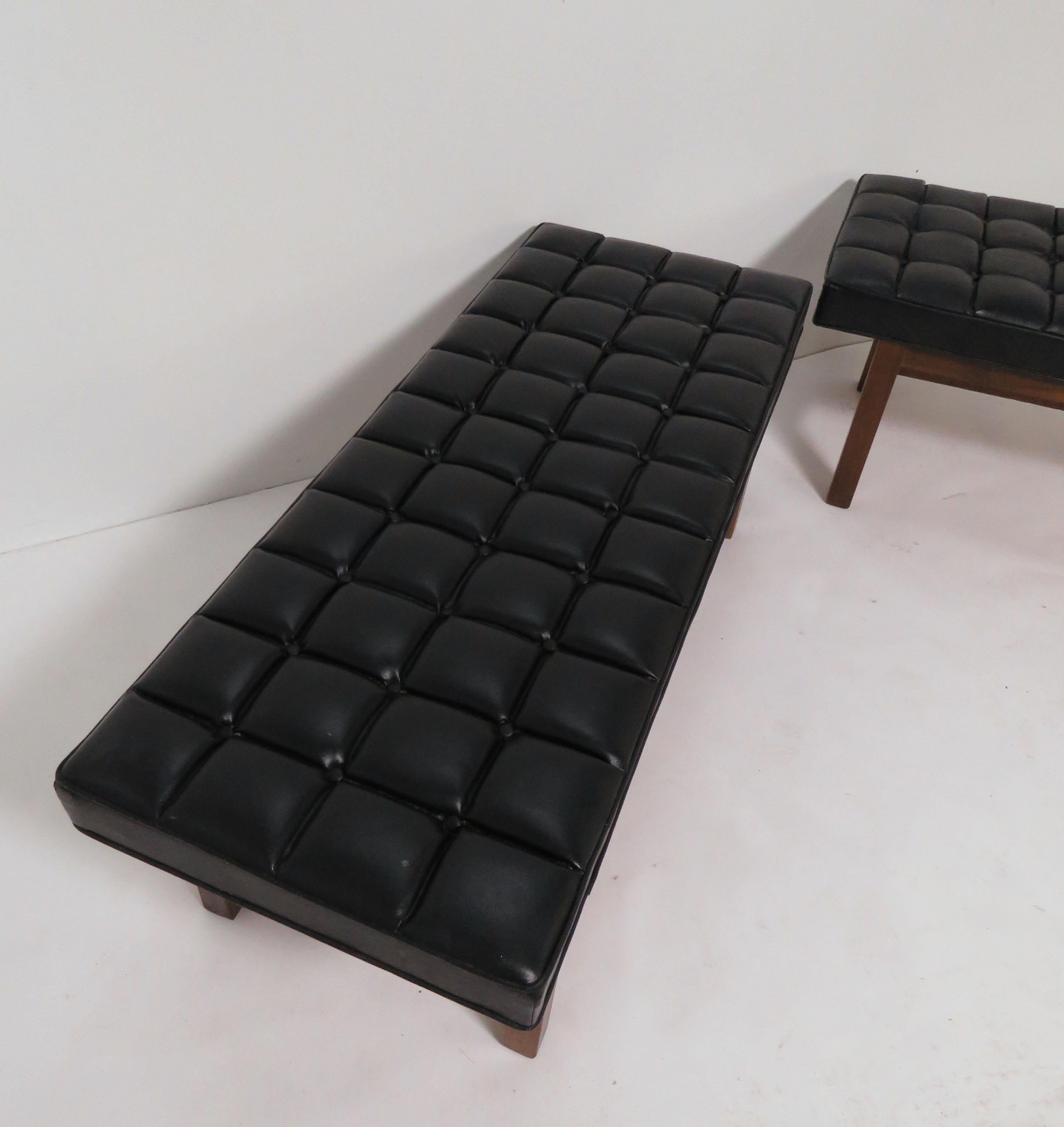 Mid-20th Century Pair of Midcentury Benches in Walnut, circa 1960s