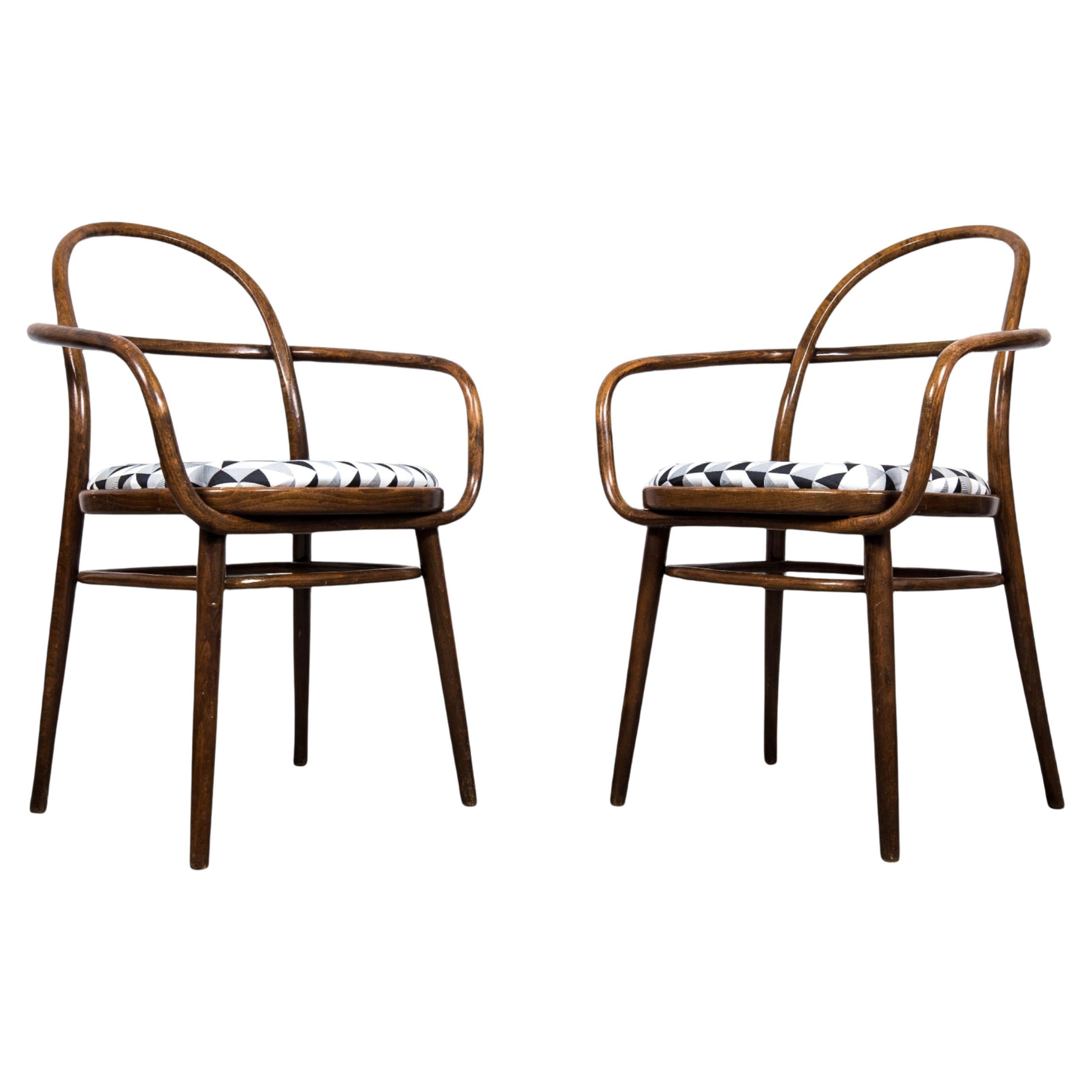 Coppia di poltrone in legno curvato del Mid Century di Radomír Hofman per Thonet/TON