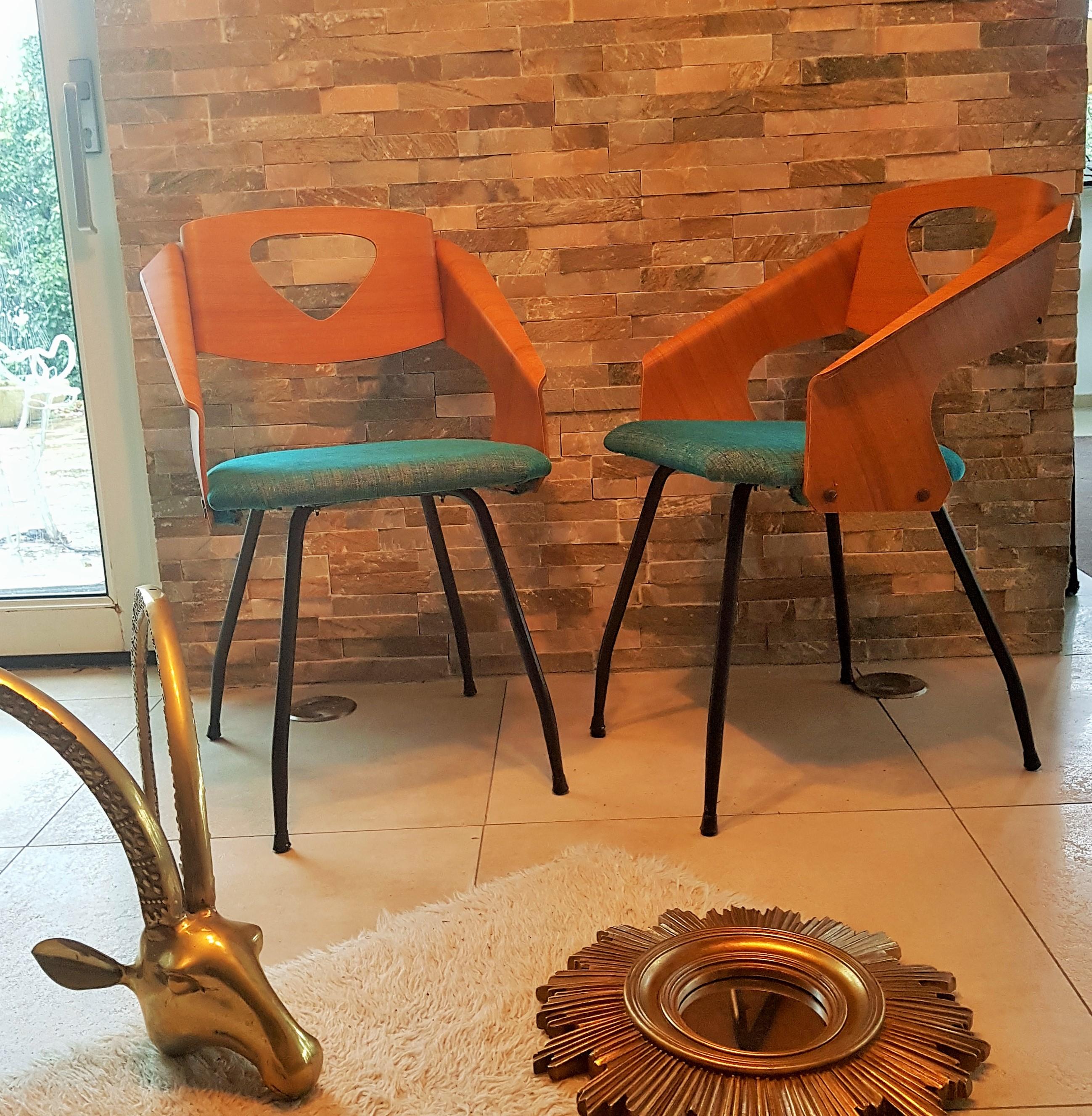 Paire de chaises en bois cintré du milieu du siècle Carlo Ratti pour Legni Curvi, Italie, années 1950 en vente 9
