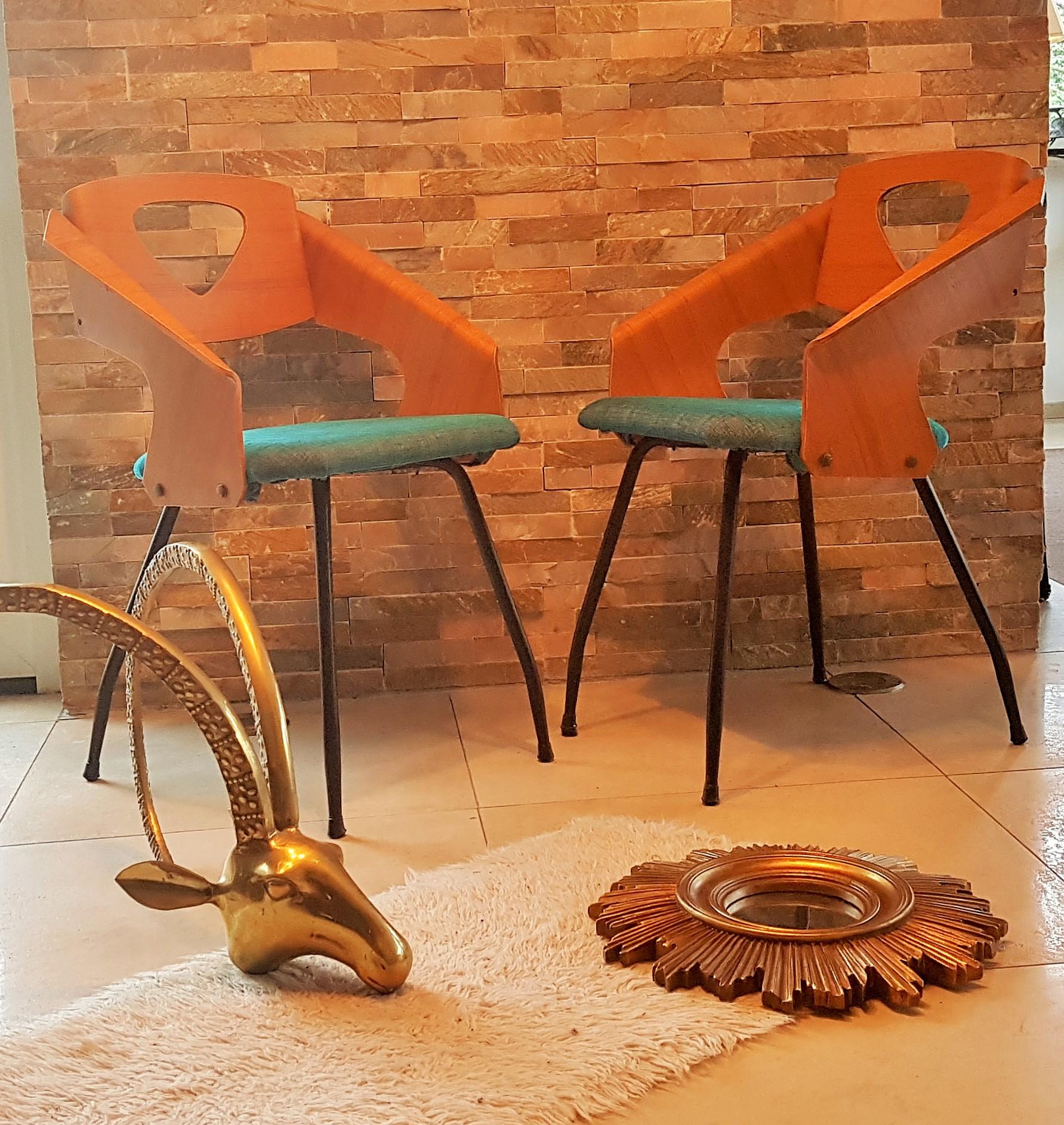 Pair of Midcentury Bentwood Chairs Carlo Ratti for Legni Curvi, Italy, 1950s For Sale 10