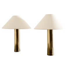 Vintage Pair of Mid Century Bergboms "B-09" Table / Bed Lamps in Brass, 1960s