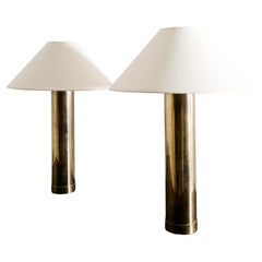 Pair of Mid Century Bergboms "B-10" Table / Bed Lamps in Brass, 1960s 